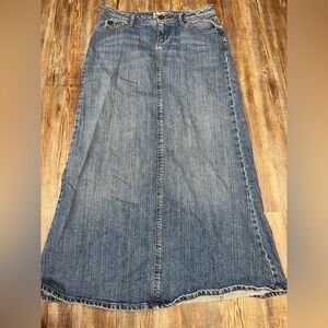 Vintage Y2K Low rise denim maxi skirt